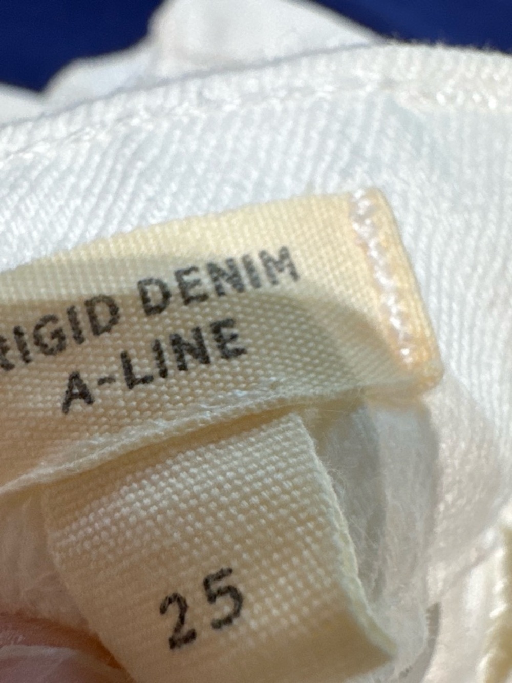 Rigid Denim A-Line Skirt - White